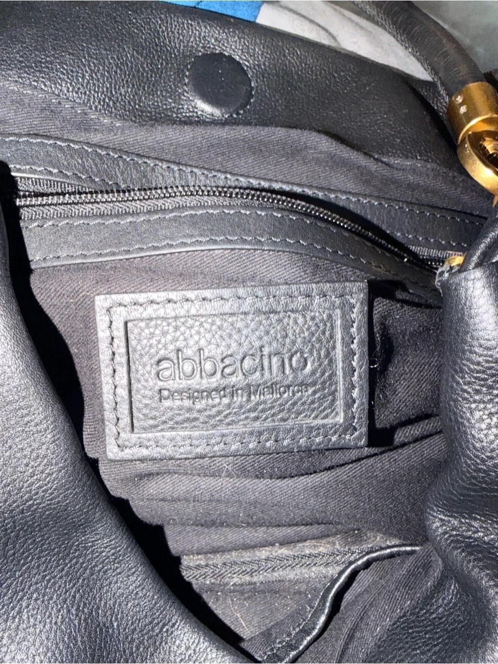 Abbicino Black Leather Hobo Bag with Gold Hardware - Women Bags